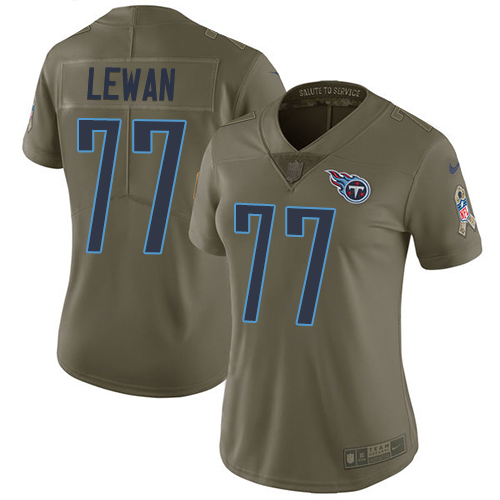 Nike Titans #77 Taylor Lewan Olive Women's Stitched NFL Limited Salute to Service Jersey